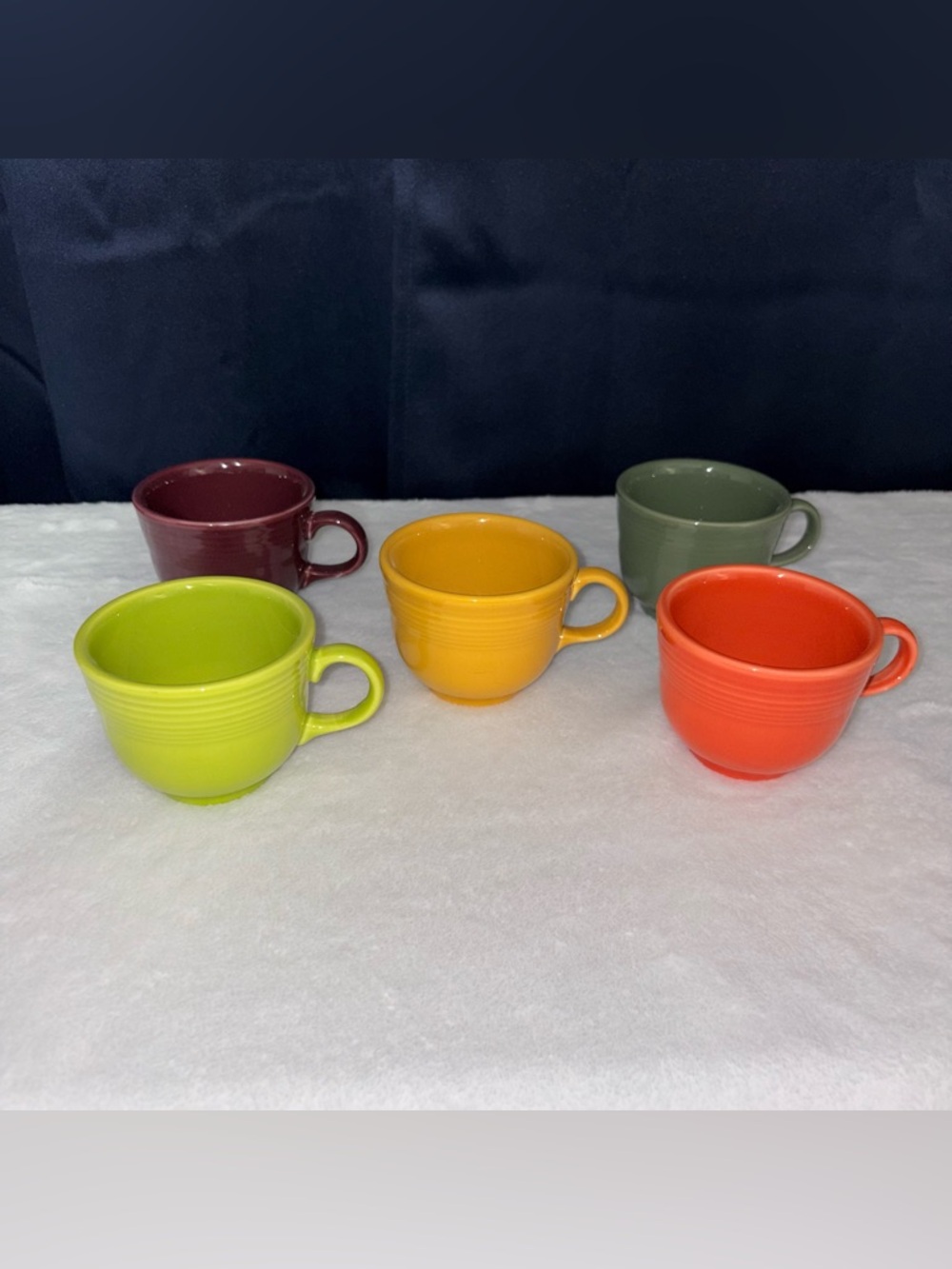 Fiestaware Demitasse Cups Set 5 Mixed Colors Fiesta USA Ceramic Vintage